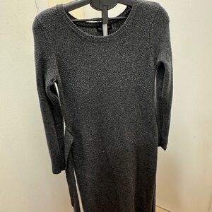 Rachel Zoe Gray Long Sleeve Crew Neck Sweater Dress